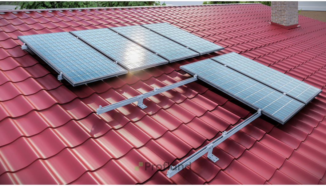 Подконструкция для монтажа солнечных панелей на наклонную крышу - завод Профленд